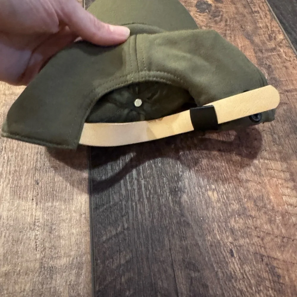 🧢 Rag & Bone Olive Green Baseball Cap – Leather Strap Adjustable